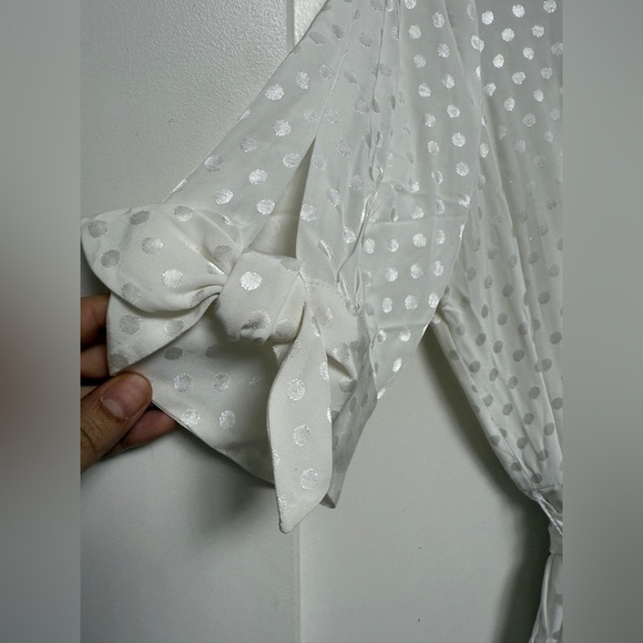 NWT | Calvin Clein Elegant White Polka Dot Dress with Pockets Size 12 - Picture 4 of 13